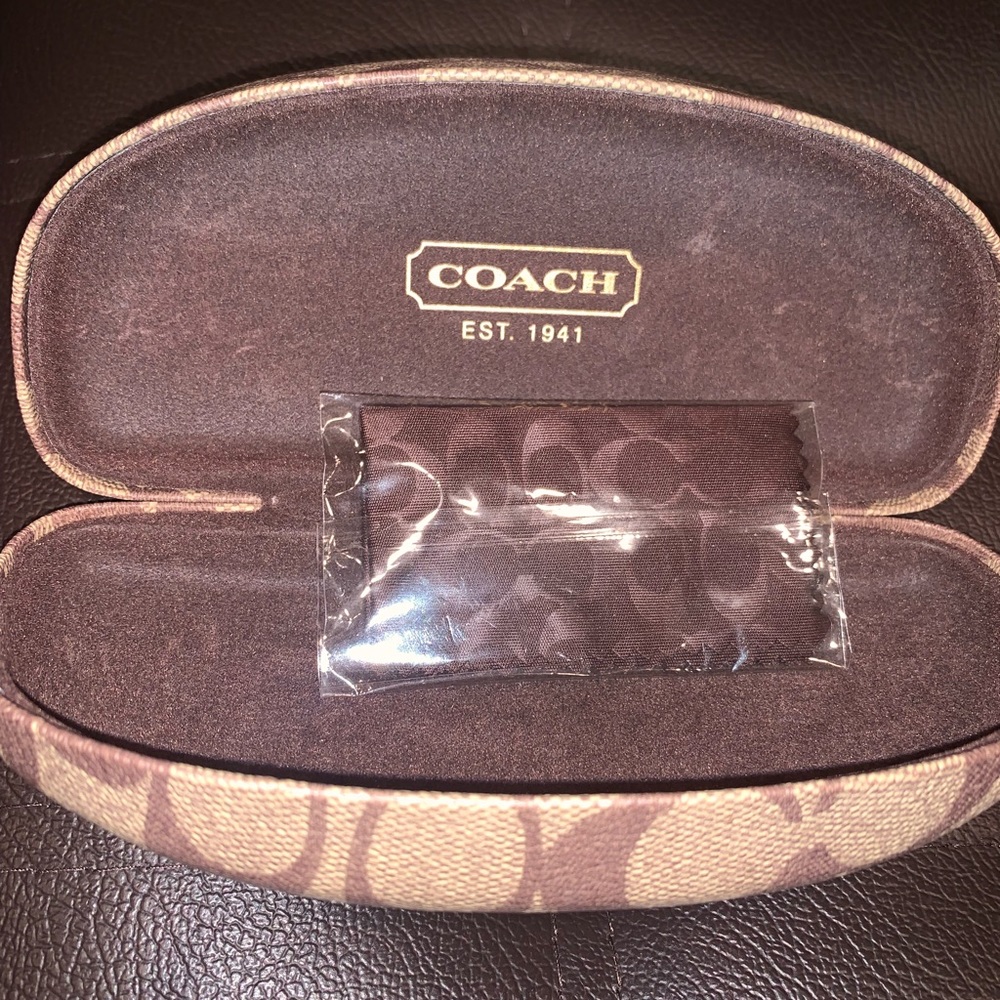 Coach Hard Shell Sunglasses Case With Monogramed … - image 1